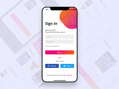 DailyUI#001 Sign In of a book app dailyui ios sketch ui