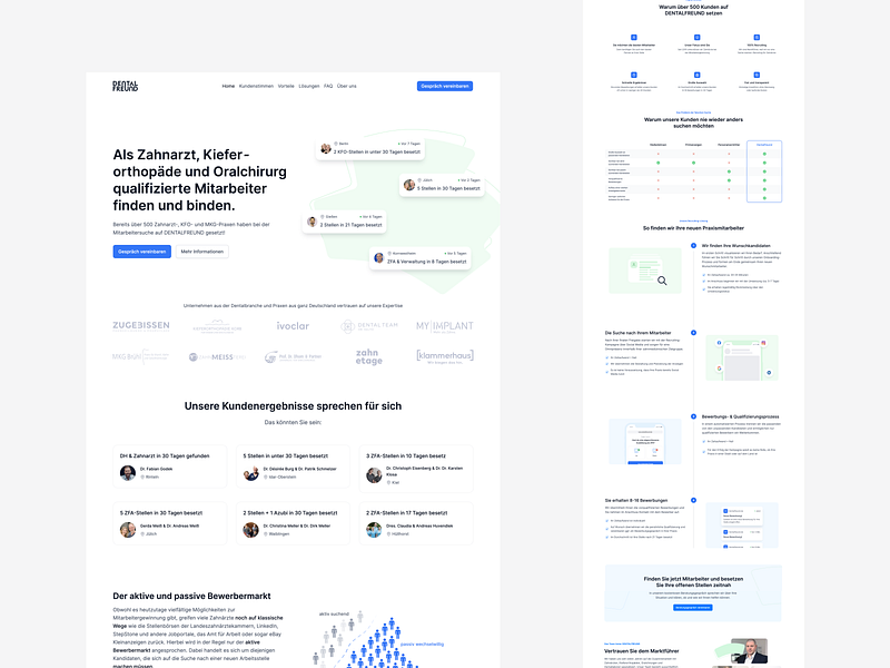 🦷 Redesign for DENTALFREUND clean clean ui dentist landingpage salesfunnel startup ui ux webdesign website white whitespace