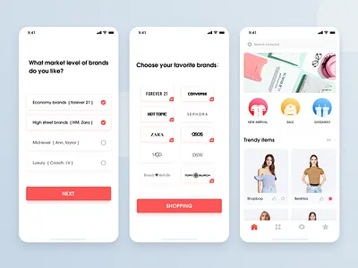 Shopping APP brand goods the price ui