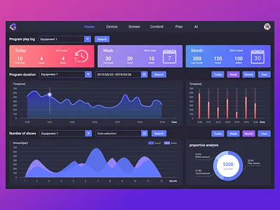 Data management interface dark theme ui website