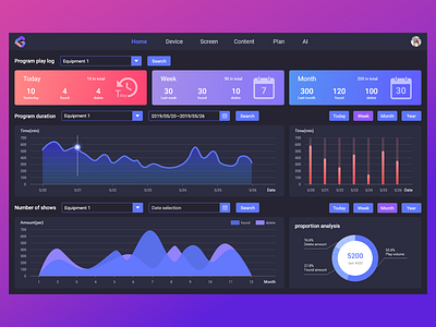 Data management interface dark theme ui website