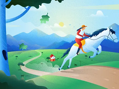 Jumping Horse ball blue branding chart clean dashboard dribbble flat design fun funny garden happy icon illustration mobile typography ui ux vector website