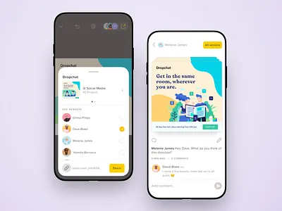 Team Project Editing & Versions app betraydan minimal mobile over product design team ui ux