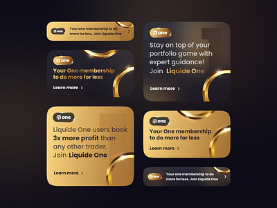 UI Cards for Liquide One app app design black brand design branding cards cards ui dark theme gold minimal mobile ui uiux ux