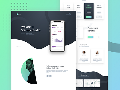 Creative Landing Page | Create Studio branding career creative designer illustration interface landingpage mobileapp uiux vector