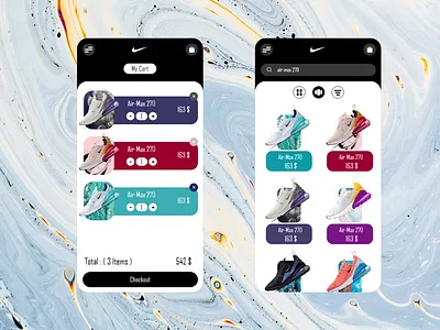 Nike shopping store cart search APP REDESIGN app app design cart design ecommerce flat free free psd freebie freebies freelance list nike redesign search shoes shopping store ui ux