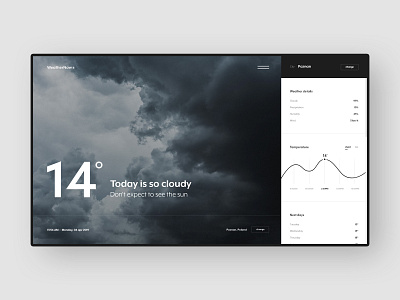#50.1 Shots for Practice animation app application black chart dark design interaction interface minimal minimalism movie platform rain transition ui ux video weather webapp