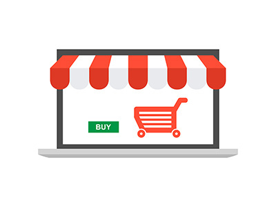 Online Store Laptop business e commerce illustration laptop online open shop store website