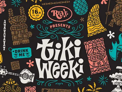 Illustration beer pacaking reve brewing tiki weeki