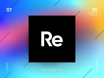 #7 Re logomark app design flat icon illustrator logo logotype typography