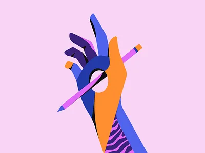 Creative Block hand illustration illustrator pattern