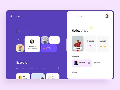 Artificial Intelligence Browser app artificial browser cuberto design explore future graphics icons illustration intelligence interface menu profile search settings sketch ui ux web