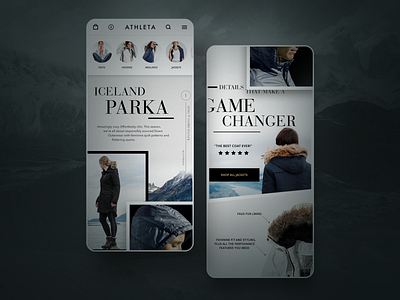 Mobile Outerwear DP Concept art direction creative direction ecommerce experience interaction mobile outerwear ui visual design webdesign