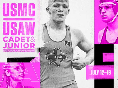 USMC|USAW (Fargo) athlete athletes campaign championship design fargo graphic graphic design marketing photoshop sports typeography wrestling