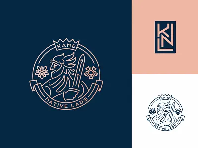 Kane Native Lads badge branding dlanid football hiwow identity lineart logo mark soccer sports sports logo vintage warrior