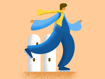 playing foot wheels design illustration