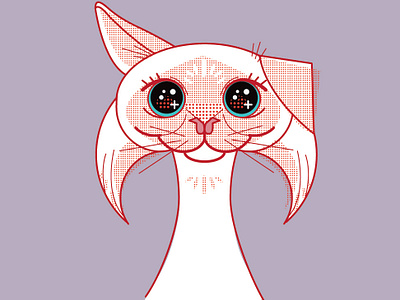 Ellie animal art art cat character design design halftone illustration illustrator vector