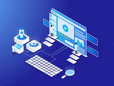 Web Developement Isometric branding design illustration isometric ui vector web web developement web developer website