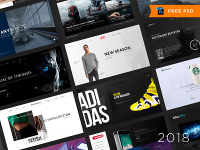 14 Daily Redesign Challenge. Early 2018. Free PSD adidas challenge download free freebie hm kinopoisk psd redesign reserved starbucks user experience user interface