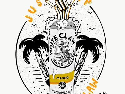 Just Jump In The Claw alchohol beach brand design brand identity branding design food fun illustration logo typography white claw
