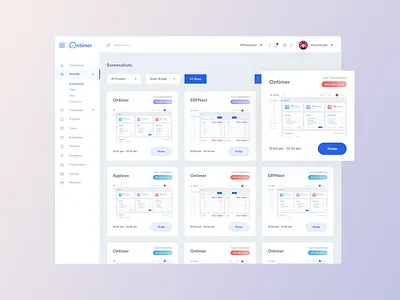 OnTimer: Time Tracking, Scheduling & Monitoring Web App admin template app app design dashboad dashboard design dashboard template landingpage monitoring dashboard product saas services software time tracking