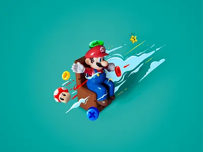 Super Mario Illustration affinitydesigner art cartoon character clouds illustration ipad mixed media nintendo photo photography super mario super mario bros