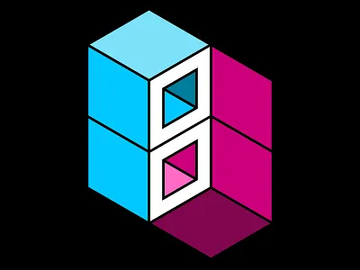 Billy Bettner Photography & Design Logo branding depth design flat graphic design icon lettermark logo optical illusion photography typography vector