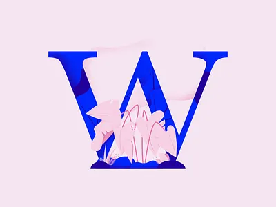36daysoftype • W 2d 2d art 36daysoftype 36daysoftype w affinitydesigner color colorful cute design flat illustration minimal pastels plants typography vector
