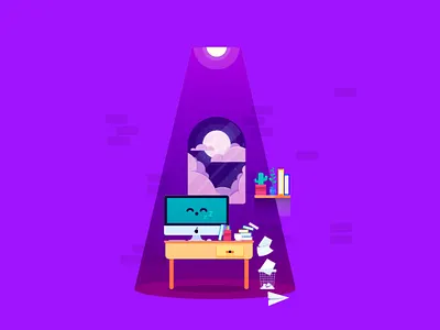 Designer Desk SVG Animation using GSAP(TweenMax JS) animation design desk graphic design greenshock gsap illustration landing page plane svg svg animation tweenmax js