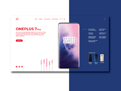 Oneplus 7 pro - Landing UI design mobile nepal typography ui ux web design website