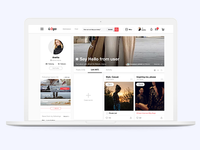 Personal Lists for Outfits&looks account cabinet marketplace profile profile page ui ui ux ui design uiux