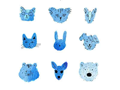 Watercolor animals animals drawing illustraion watercolor