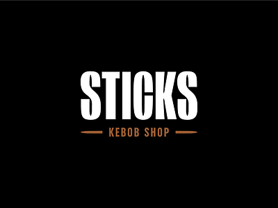Sticks Concept branding design identity kebab kebob logo mark negative negative space negative space logo restaurant typography vector wordmark