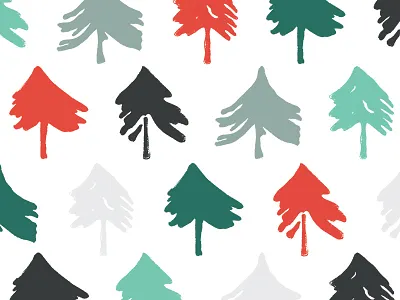 Holiday Tree Exploration christmas green holiday paper pattern pen red texture tree trees