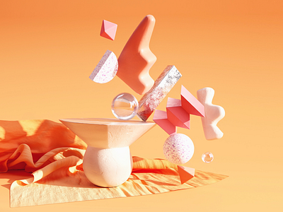 Warm Vibes 3d c4d clothes illustration objects orange stilllife summer warm warm colors