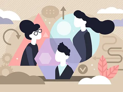 Personality Types concept diverse flat illustration person personality psychology social society vector