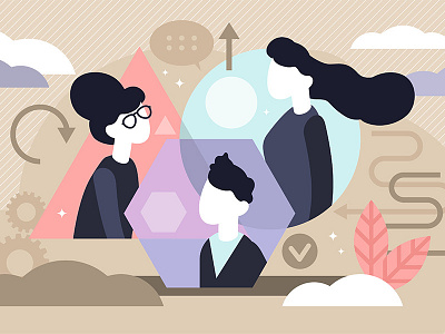 Personality Types concept diverse flat illustration person personality psychology social society vector