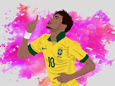 Neymar - Footballer Illustration adobe illustrator barcelona brazil football illustration neymar psg soccer vectorart