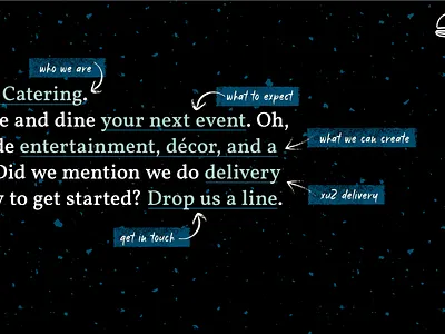 Mad Libs Expanded Nav blue catering expanded nav food navigation texture ui vector web