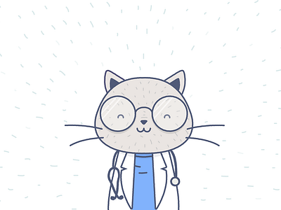 Cat doctor 9 lives cat character design doctor health illustration