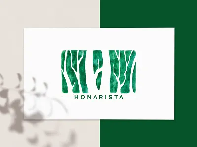 Honarista Logo art branding enviroment forest graphic green logo logo design tree watercolor