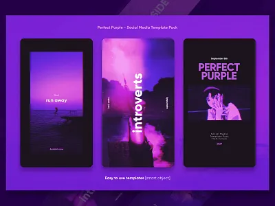 Perfect Purple - Social Media Templates + Stories app branding colorful creative design duo tone e commerce instagram banner instagram post instagram stories instagram template marketing psd purple gradient sale social media pack social media template socialmedia stories template design vibrant design