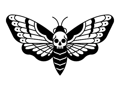 Deaths Head Hawk Moth graphic design icon design illustration skull tattoo traditional tattoo