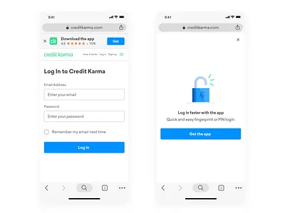 Big little wins app app store banner credit credit karma download growth icons illustration login scores takeover ui upsell ux