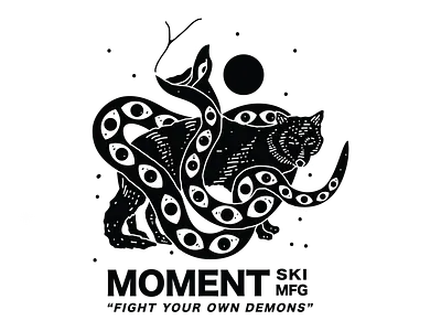 Fight Your Own Demons badge badge design branding brooklyn design handlettering illustration laxalt linework nevada new york new york city nyc reno snake art tahoe wolf art