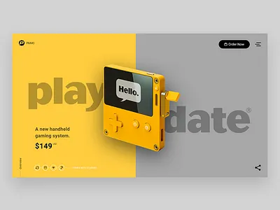 Playdate - Landing Page console design interface landing page mockup ui ux web design website