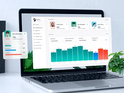 College Student Management System admin bar charts chart dashboard data data charts data visualization design fluent design graph histogram icon illustrations information charts management systems monitoring statistical charts web