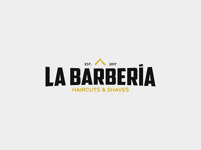 La Barbería brand design brand identity branding design flat isotype logo logo design minimal typography vector