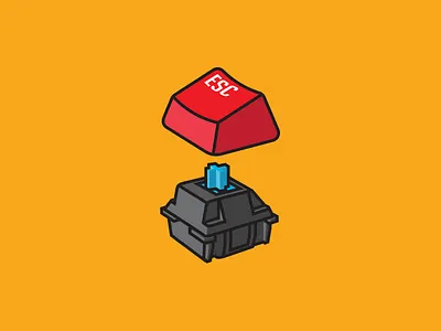 Keyboard Switch design flat icon illustration logo mechanical keyboard vector vector art