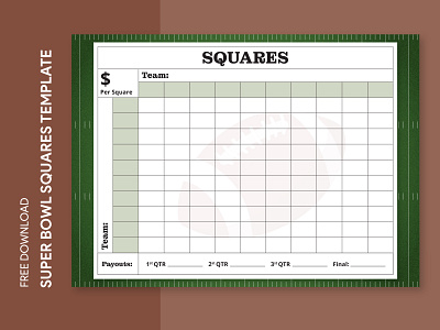 Super Bowl Squares 2024 Free Google Docs Template 